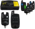 MIKADO Total Fishing Bissanzeiger SET TERRITORY TX 3+1 Bissanzeiger mit Funkbox und Koffer - Karpfen, (5-St), 3 verschieden leuchtende Farben