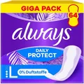 always Slipeinlagen Daily Protect Long, stark, ohne Duft, 64 Stück
