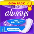 Always Daily Protect Long Slipeinlagen 64 Stück Duftneutral Auslaufschutz