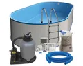 mediPOOL Ovalpool Ovalpool-Set exklusiv 6,00 x 3,20 x 1,20 m (Komplett-Set)