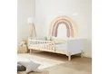 Homestyle4u Kinderbett 90x200 Holzbett Einzelbett Rausfallschutz Gestell Kinderzimmer (Komplett-Set mit Lattenrost, Matratze mit OEKO-TEX® Standard 100), Weiß