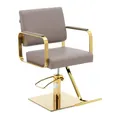 Physa Physa Otley BEIGE & Gold Friseurstuhl mit Fußstütze 490-650 mm 200 kg Beige/Goldfarben Barberstuhl Friseursessel Friseurstuhl höhenverstellbar Bedienstuhl Friseur