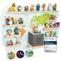 bunnyboo Toniebox Regal - für bis zu 45 Tonies - Testsieger 2024 - Magnetisches Regal für Toniebox und Figuren - geprüfte Qualität - Für Jungen und Mädchen (Weltkarte)