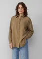 QS Langarmbluse Bluse Hemdbluse aus Musselin im Oversize-Schnitt