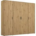 Kleiderschrank RAUCH "VOYAGER Otto ́s Choice Garderobe Wäscheschrank TOPSELLER Schlafzimmer", braun (eiche artisan), B:187cm H:194cm T:53cm, Holzwerkstoff, Schränke, Schrank mit modernen Griffen in viel Stauraum MADE IN GERMANY