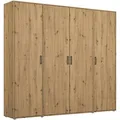 Rauch Möbel Drehtürenschrank, Eiche Artisan, Kunststoff, 7 Fächer, 187x194x53 cm, Blauer Engel, BQ - Bündnis für Qualität, Made in Germany, Schlafzimmer, Kleiderschränke, Drehtürenschränke