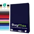 Buymax Spannbettlaken 200x200cm Doppelpack 100% Baumwolle Spannbetttuch Bettlaken Jersey, Matratzenhöhe bis 25 cm, Farbe Marineblau