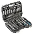 HÖGERT TECHNIK Werkzeugset 95-teilig, CrV, Ratschen 1/4" und 1/2", Steckschlüsselsatz, Schraubendreherbits und Zubehör, Chrom-Vanadium-Stahl, in robuster Koffer