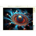 CALVENDO Puzzle Fraktal kombiniert mit Planetensystem 1000 Teile Lege-Größe 64x48cm Foto-Puzzle für glückliche Stunden