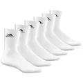 adidas CUSHIONED CREW Tennissocken Sportsocken Damen Herren Unisex 6 Paar, Farbe:White, Socken & Strümpfe:49-51