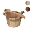 Mendler Saunakübel mit Einsatz HWC-B26, Saunazubehör Saunaeimer Saunakelle Aufguss, Kiefernholz 3,5 L ~ Vari 57561