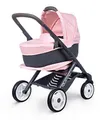 Smoby – Maxi Cosi 3in1 Multifunktions-Puppenwagen Rosa - für Puppen bis 42 cm – wandelbarer Puppenwagen für unterschiedliche bedürfnisse im Quinny-Design, für Kinder ab 3 Jahren
