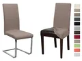 BEAUTEX Jersey Stuhlhusse, elastische Uni Stretch-Husse aus Baumwolle Bi-Elastisch, faltenfreie Universalgröße, 6er Set, Taupe-Braun