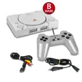 PS1 Konsole Fat in Grau (B-Ware) + Kabel + 2 originale Controller - Zustand Gut