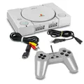 PS1 Konsole Fat in Grau mit allen Kabeln und Analog Controller Grau