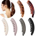 Eyegla 6 Stück Groß Bananenspange Haare Bunten Banana Clip Bananen Haarspangen für Dickes Haar,Rutschfeste Pferdeschwanz Halter Clip für Damen