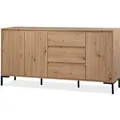 Furn.Design Sideboard Eiche Artisan 170 cm 3 Türen 3 Schubkästen Modern Bastia