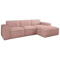 Kaiser Möbel Ecksofa, Rosa, Kunststoff, 4-Sitzer, einzeln stellbar, L-Form, Ottomane links, Ottomane rechts,L-Form, 266x165 cm, Wohnzimmer, Sofas & Couches, Wohnlandschaften, Ecksofas