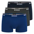 BOSS 3er Pack Herren Power Boxer Trunks Boxershorts Unterhosen Cotton Stretch, Farbe:Mehrfarbig, Wäschegröße:L, Artikel:-487 Blue/Navy/Grey