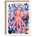 Artery8 Krake Korallenriff Matisse Stil Muster Karte zur Geburt