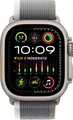 Apple Watch Ultra 2 GPS + Cellular 49 mm Titan mit grün/grauem Trail-Loop-Armband – Größe M/L