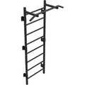 QLS Sprossenwand Kletterwand Klimmzugstange Klettergerüst 8 Sprossen bis 280 kg 6810 - Schwarz