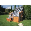 Acamp Strandkorb, Blau, Weiß, Textil, Kiefer, Tanne, Streifen, 116x160x72 cm, Gartenmöbel, Strandkörbe