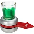 Relaxdays - Trinkspiel Spin The Shot, Flaschendrehen, Roter Pfeil, 2 Cl Shotglas, Lustiges Partyspiel, Shot Spinner, Grau