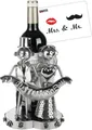 BRUBAKER Weinflaschenhalter Just Married Brautpaar - Metall Skulptur Flaschenhalter Hochzeitspaar, (1-St., Flaschenständer mit Geschenkkarte), Wein Geschenk zur Hochzeit