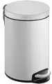 PROREGAL Treteimer mit stilvollem Pedal, leise schließendem Deckel & Kunststoffinneneimer | 8 Liter, HxBxT 35,5x22,6x30cm | Weiß