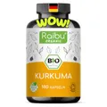 BIO Kurkuma Kapseln hochdosiert - 180 Curcuma Kapseln hochdosiert, 3000mg pro Tagesdosis - Hoher Curcumin Gehalt, in Deutschland produziert - Vegan kurkuma kapseln hochdosiert - Raibu