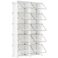 Songmics Schuhregal Steckbar mit 10 Fächer 156 cm x 83 cm x 32 cm Weiß