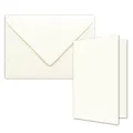 50x DIN B6 Faltkarten Set mit Umschlägen in Naturweiß (Weiß) - 120 x 170 mm - ideal für Einladungskarten, Hochzeit, Taufe, Kommunion, Konfirmation - Marke: FarbenFroh