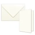 50x DIN B6 Faltkarten Set mit Umschlägen in Naturweiß Weiß - 120 x 170 mm - i...