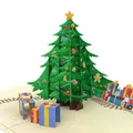 LIMAH® Pop-up Weihnachtskarte Weihnachtsbaum - 3D Karte zu Weihnachten mit Tannenbaum, Spielzug und Geschenken - lustige Geschenkidee, Geldgeschenk oder Gutschein für Kinder, Mann und Frau für