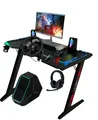 Raptor GT-100 RGB, Gerade, Rechteckige Form, Stahl, Gaming, Schwarz, L-Beine