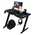 Raptor GT100, Gerade, Rechteckige Form, Stahl, Gaming, Schwarz, T-Beine