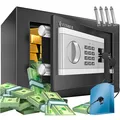 KESSER Elektr. Tresor Inkl. Batteriebox Elektronischer Safe 3x Doppelbolzenverriegelung Boden Wandtresor Möbeltresor Innenbeleuchtung Panzerschrank Zahlenschloss