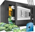 KESSER® Elektr. Tresor | Inkl. Batteriebox | Elektronischer Safe | 3x Doppelbolzenverriegelung | Boden Wandtresor | Möbeltresor | Innenbeleuchtung | Panzerschrank Zahlenschloss
