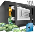 KESSER® Elektronischer Tresor | 31x20x20cm | Inkl. Batteriebox | Elektronischer Safe | 3x Doppelbolzenverriegelung | Boden Wandtresor | Möbeltresor | Innenbeleuchtung | Panzerschrank Zahlenschloss