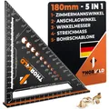 Zimmermannswinkel 5in1  Winkelmesser Anschlagwinkel  Aluminiumwinkel mit 180 ...
