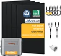 Balkonkraftwerk mit Speicher 2048Wh, Jackery Navi 2000 Speicher mit JaSolar 1760W(+528W) Full Black Bifaziale Solarmodule