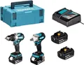 Makita Akku-Kombo-Kit DLX2533TJ, Akku-Bohrschrauber DDF489Z + Akku-Schlagschrauber DTW300Z, 18Volt (blau/schwarz, 2x Li-Ionen Akku 5,0Ah, MAK
