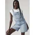Latzhose LEVI'S "UTILITY SHORTALL", Damen, Gr. S (36), N-Gr, summer job, Web, Obermaterial: 100% Baumwolle, unifarben, casual, relaxed fit ca. Mitte Oberschenkel, Hosen, im Five-Pocket Style