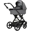 Hartan Kinderwagenset Ivy GTR Outdoor, Grau, Textil, 3-teilig, 58x116x96 cm, Grüner Punkt, EN 1888, UV 50+, AZO-frei, Made in Germany, Made in EU, Made in Europe, Feststellbremse, Fußstütze abklappbar, Federung, kugelgelagerte Räder, Verdeckung abnehmbar, 5-Punkte-Gurt, für Babyschale geeignet, Griff in Lederoptik, Sitz umsetzbar, Reflektorstreifen, abnehmbarer Schutzbügel,5-Punkt-Gurt, Gurtschoner, Schutzbügel Verdeck Sportsitz mit verlängertem, Baby on Tour, Kinderwagen, Kombikinderwagen