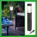 4x LED Solarleuchte Solar Außenleuchte Gartenlampe Rattan Gartenleuchte Leuchte
