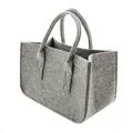 Filztasche Shopper Einkaufstasche Universal Tasche, grau mit Henkel, 40 cm