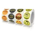 Frohe Weihnachten Aufkleber 2.5 cm Rund Selbstklebend Weihnachtsaufkleber Etiketten Ablösbar Merry Christmas Sticker für Geschenke Verpackung Deko 4 Rolle, 2000 Stück