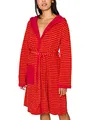 ESPRIT Damen-Bademantel Striped Hoody mit Kapuze Leichtfrottier Fuchsia Größe 44/46,L