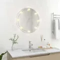 Wandspiegel Mit Led-beleuchtung Rund Glas Vidaxl